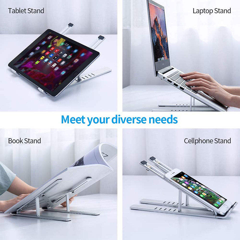 Caseist aluminium legering justerbar bärbar dator stativ ergonomisk vikbar höjd stigerbok pc tablett hållare montering lazy fester skrivbord säng soffa för macbook ipad 18 