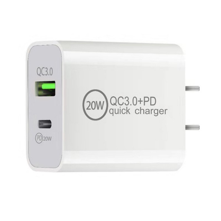 Caricatore da muro adattatore da viaggio 20W PD 3.0 USB C TO C Cavo adattatore presa di alimentazione rapida Iphone Samsung Huawei Xiaomi Spina USA EU Colore bianco 100 pezzi / scatola