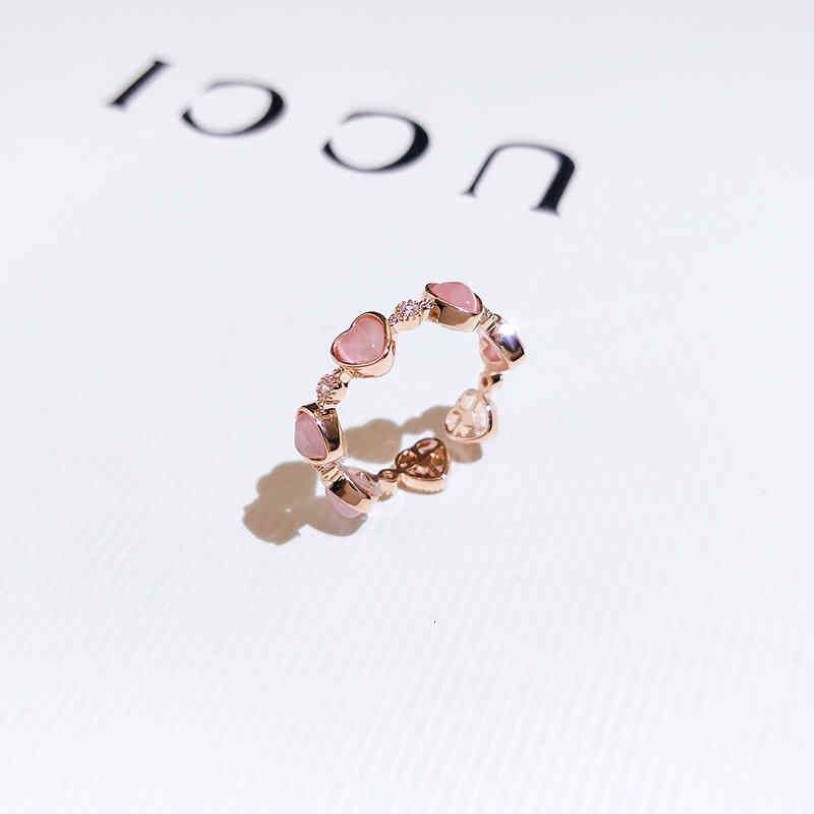 2022 designer coreano moda jóias coração anel para mulheres olho de gato aberturas luxo tamanho casamento ajustável whole190j