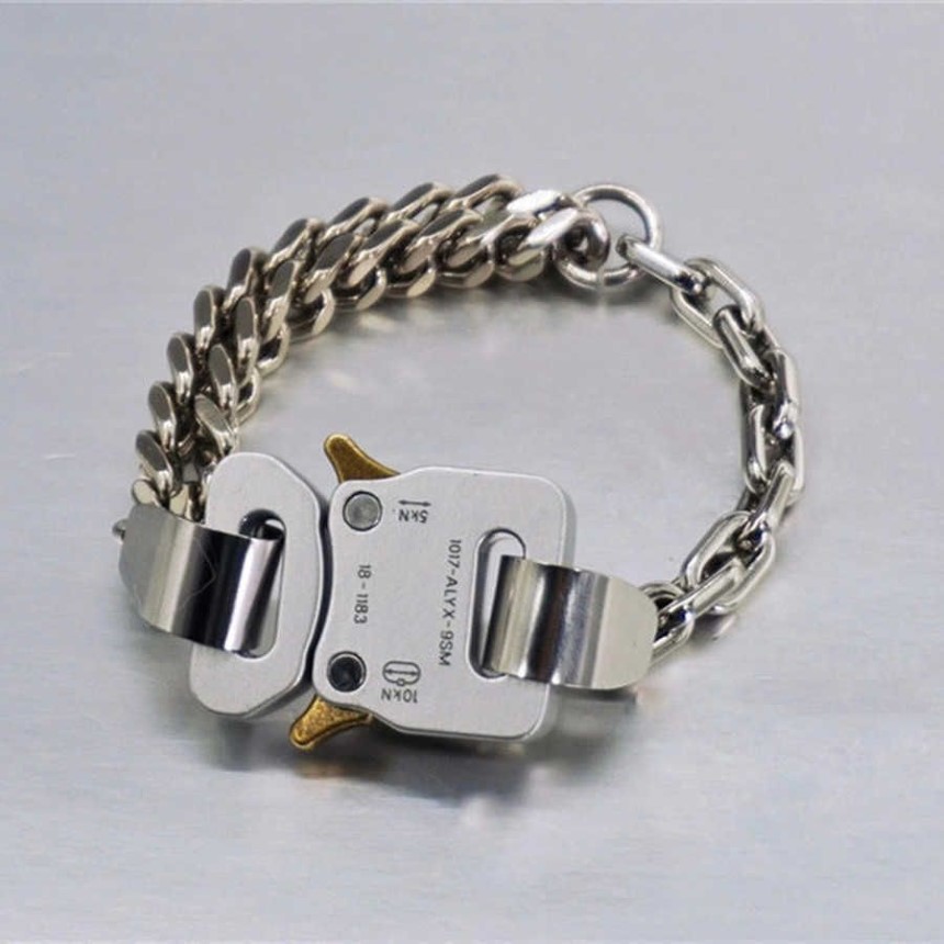 11 Высококачественный браслет Alyx для мужчин и женщин, металлическая цепочка со смешанными звеньями 1017 Alyx, 9 см, браслеты из тонкой стали, Colorfast Q0717273J