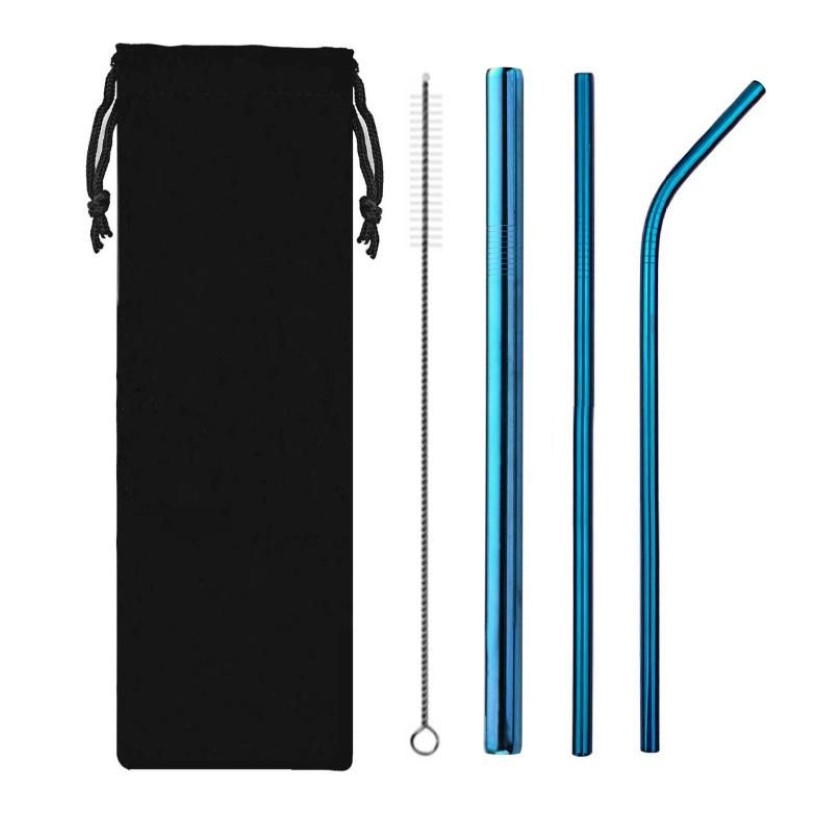 Drinking Straws Aprince PVD Titanium Coated Metal Beverage Tea Coffee 304 Stainless Steel Straw3257