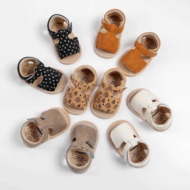 Sandalen Kleine Voeten Grote Stijl Modieuze PU-sandalen met strik voor babymeisjes en jongens 0-18 maanden met zachte rubberen zolen 240329