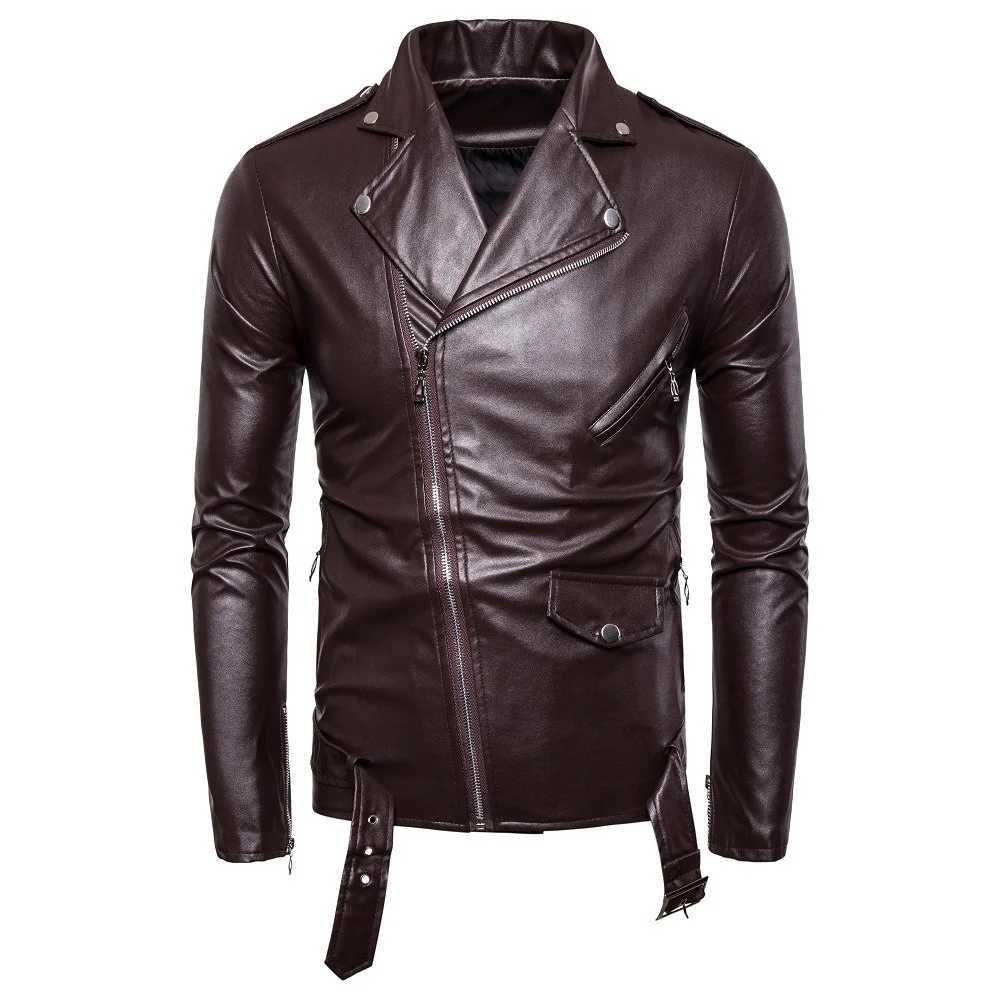 Veste en cuir pour hommes en simili cuir moto veste en cuir mince veste en cuir pour hommes mode britannique veste en cuir PU pour hommes 240330