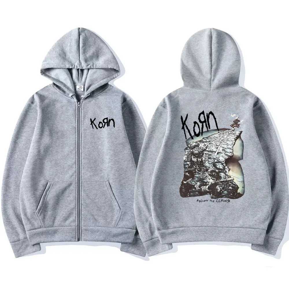 Hoodies voor heren Sweatshirts Rockband Korn Ftl 25 volgt de leiders grafische hoodie met ritssluiting heren retro jas met ritssluiting dames gotische losse hoodie met ritssluitingL2403