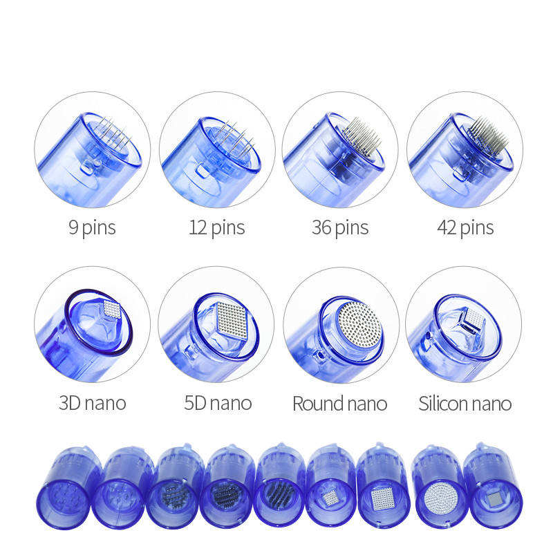 Trådlös DR Pen A1 Electric Derma Pen Ansiktsskönhet med 12st nålkassetter Mikro nålning Pen rynka borttagningsmaskin