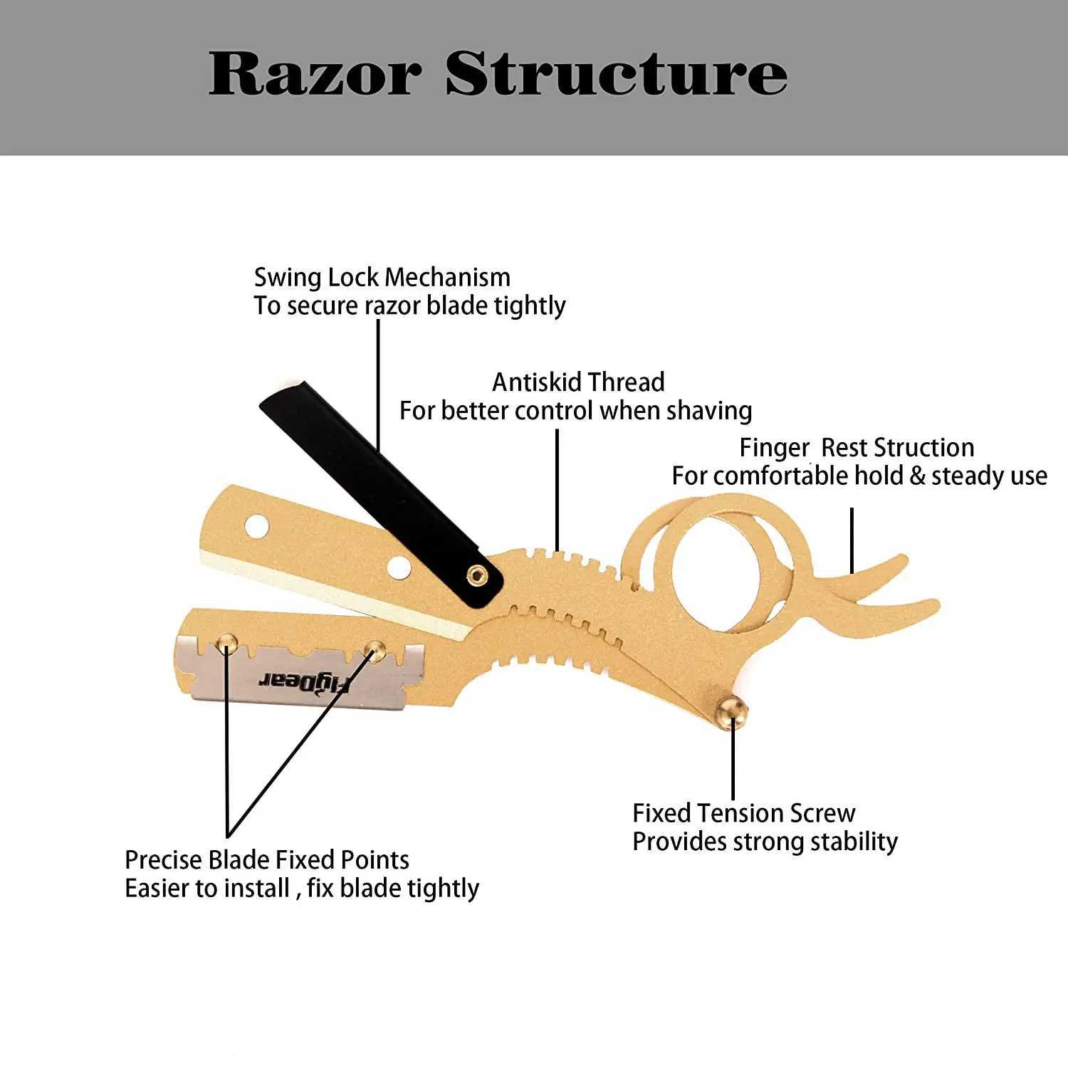 Electric Shavers Barber Straight Edge Razor Haircut Beard Eyebrow Shaving Tool Manual Depilation Razor Hairdresser Trimming Blades Replaceable 240329