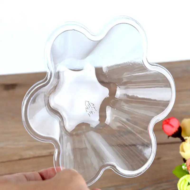 Camp Kitchen /Pack Disposable Plastic Bowl Transparent Plum Blossom Shape Outdoor Kitchen Ice Cream Soup Rice Candy Salad Bowl 250 ml 240329