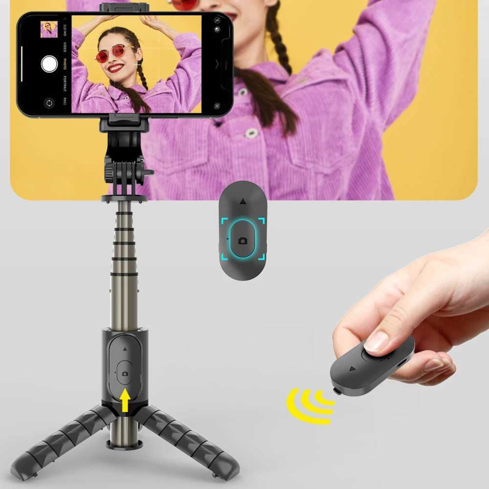 Selfie monopods stick stativ mobiltelefonstativ live streaming trådlös för videoinspelning zoommöte 24329