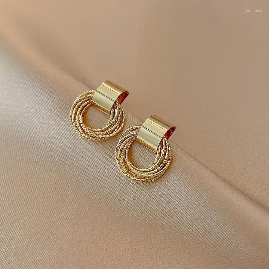 Brincos de parafuso prisioneiro feminino simples cor ouro vintage pequeno círculo borla piercing para mulher incomum charme coreano orelha jóias277w