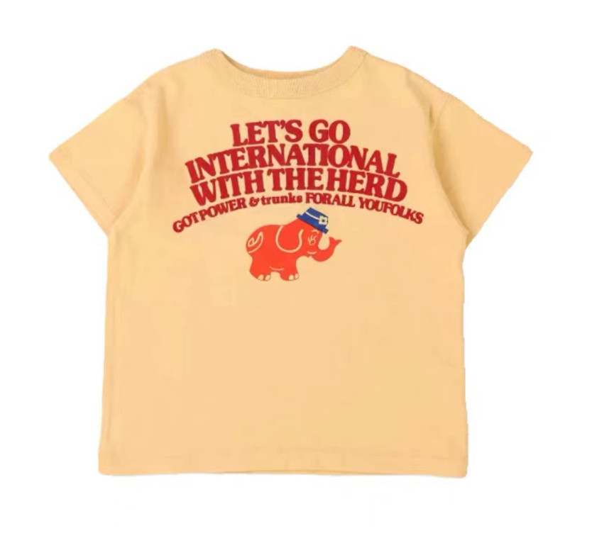 DD Style Children T-Shirt Boys Elephant List wydrukowane swobodne topy dziewczynki z kreskówki krótkie koszulki mody dzieci designerskie ubrania Z7412