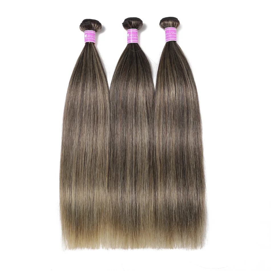 Ombre Highlight 1B 27 mechones de cabello liso 100% extensiones de cabello humano Remy extensiones de cabello humano de color liso 1/3 mechones