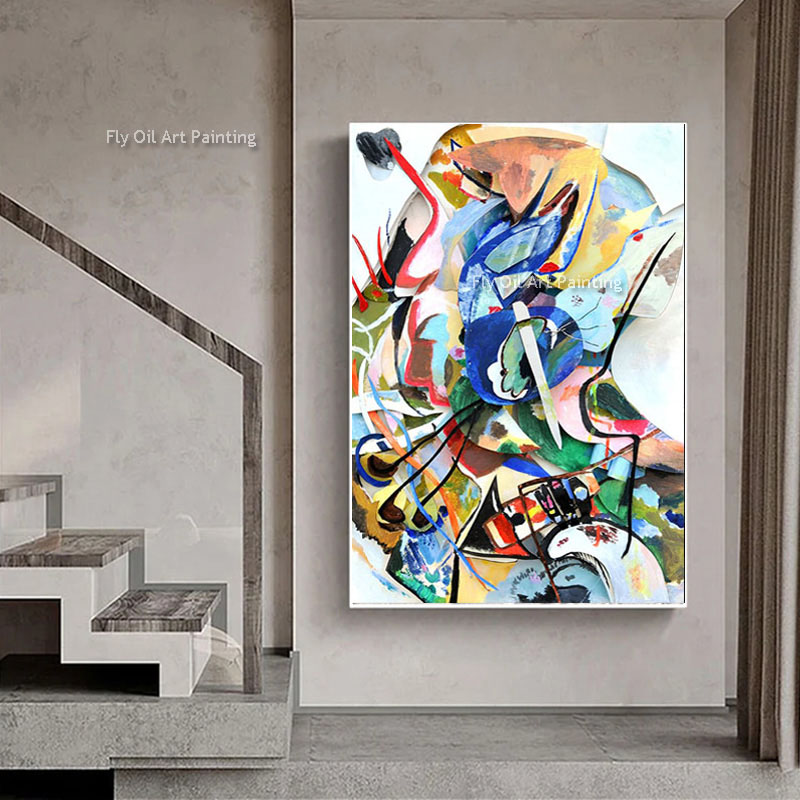 Large Size Graffiti Canvas Painting Wall Art Abstract Oil Painting Hand Painted On Canvas Ready To Hang Frameless Abstract Wall Art For Living Room Bedroom Home Decor