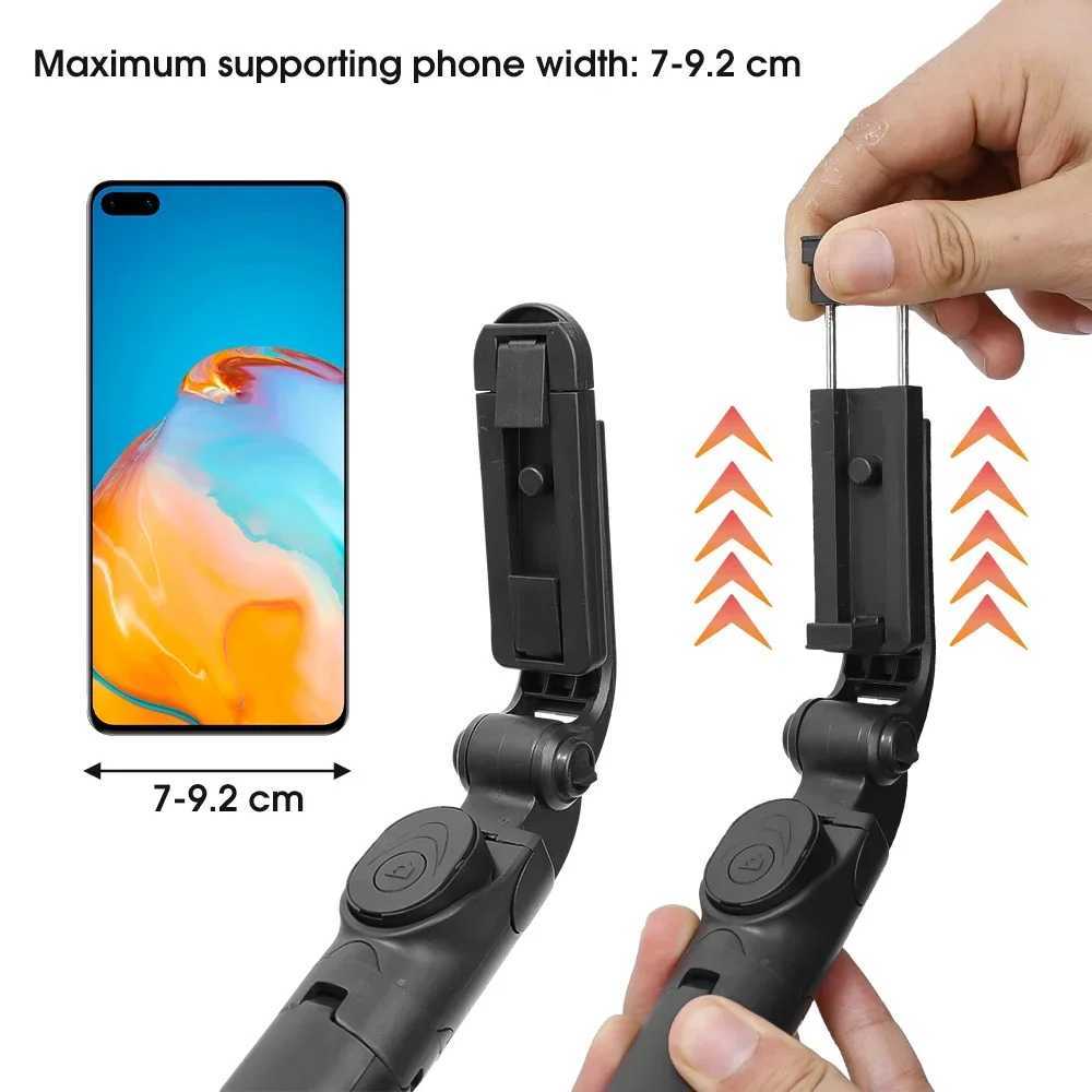 Selfie Monopods Portable Blueteeth Selfie Stick avec Trépied Télécommande Obturateur pour Android iPhone Smartphone Pliable Selfie Sticks 24329