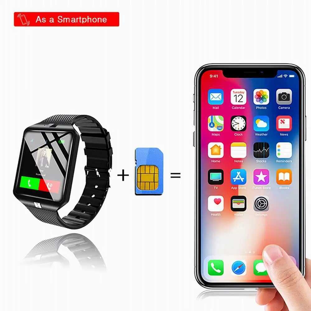 Horloges Dropshipping Smart Watch DZ09 Bluetooth Met Camera Ondersteuning SIM TF-kaart Stappenteller Mannen Vrouwen Bellen Sport Smartwatch Android-telefoon 24329