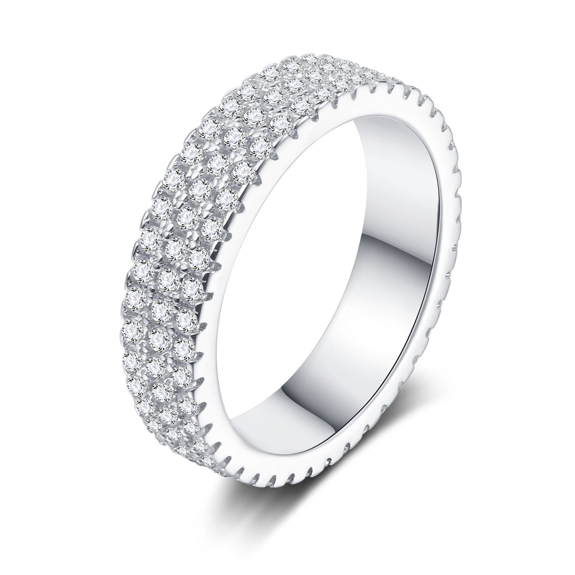 Eternity Lab – bague en diamant pour femmes, bague de mariage en or blanc, promesse de mariée, bijoux de fiançailles, cadeau