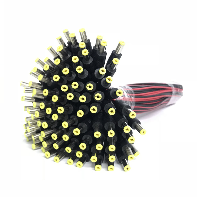 Adaptateur de câble de connecteur DC mâle femelle, fil rouge noir 5.5x2.1mm Pigtail 12V pour bande lumineuse LED COB 5050 3528