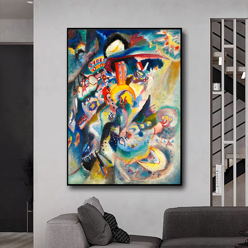 Abstract Graffiti Canvas Painting Hand Painted Wall Art Colorful Abstract Oil Painting On Canvas Blue Wall Art For Living Room Bedroom Home Decor Frameless