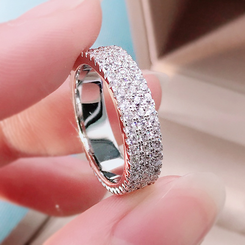 Eternity Lab – bague en diamant pour femmes, bague de mariage en or blanc, promesse de mariée, bijoux de fiançailles, cadeau