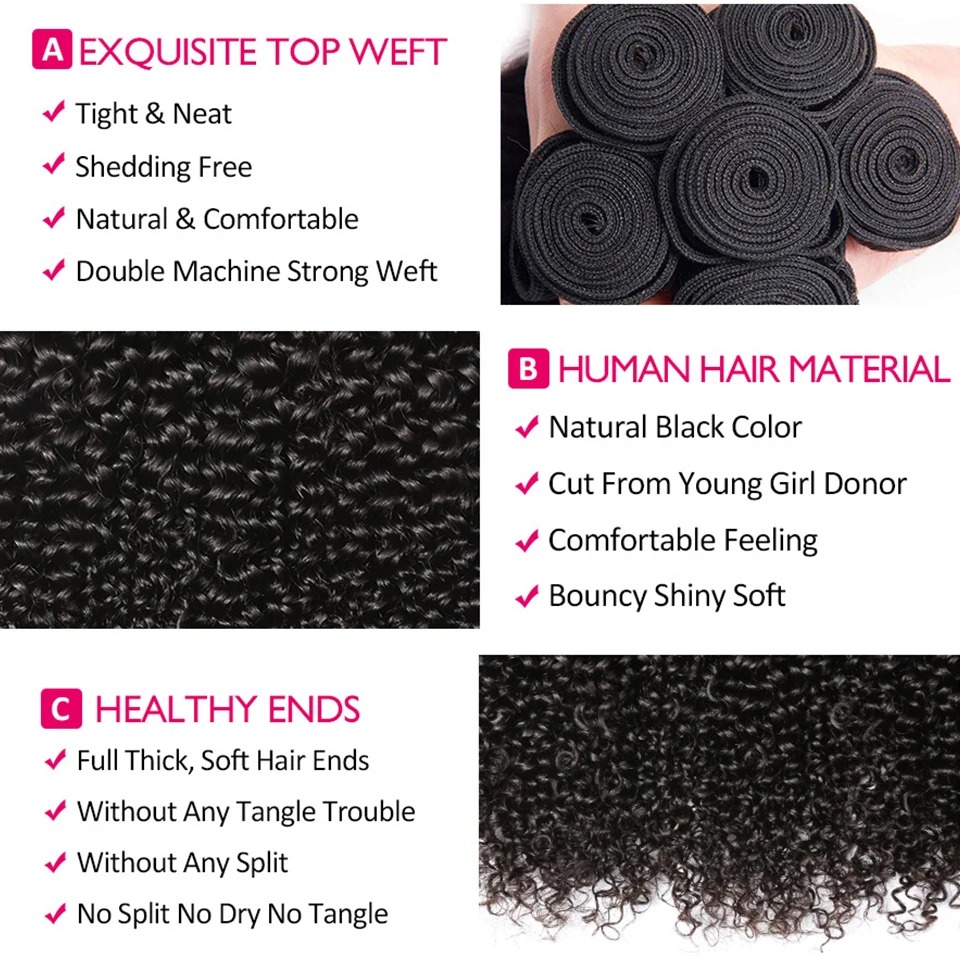 Indian Kinky Curly Bundles ludzkie włosy tkanie naturalny kolor 1 // 3/4 Zajmuje się Jerry Curly Human Hair Extensywki hurtowe