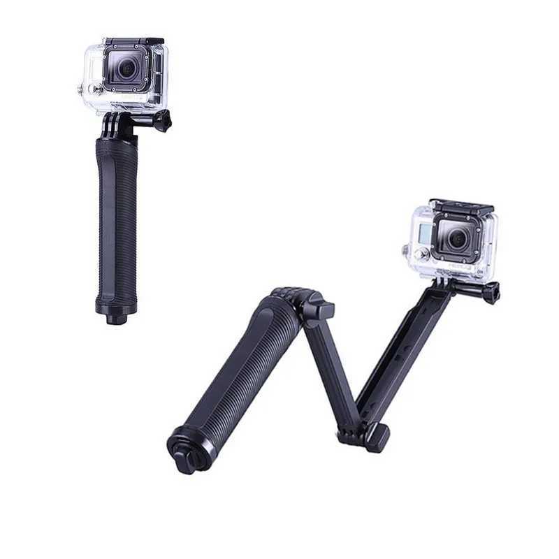 Selfie monopody do 3-dround wielofunkcyjnego składanego ramienia dźwignia statywu statyw do bohatera 5 4 SJ4000 SJCAM Xiaoyi Camera Monopod Go Pro Accessories 24329