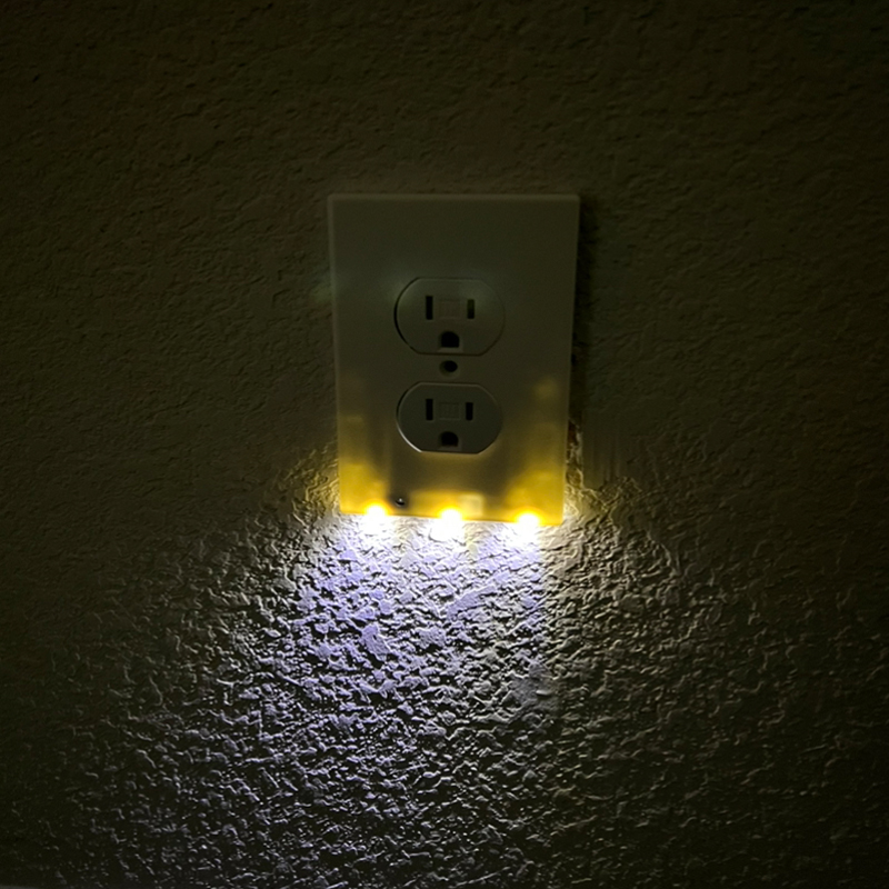 High Quality Durable Convenient Outlet Cover Duplex Wall Plate LED Night Light Cover Ambient Light Sensor For Hallway Bedroom