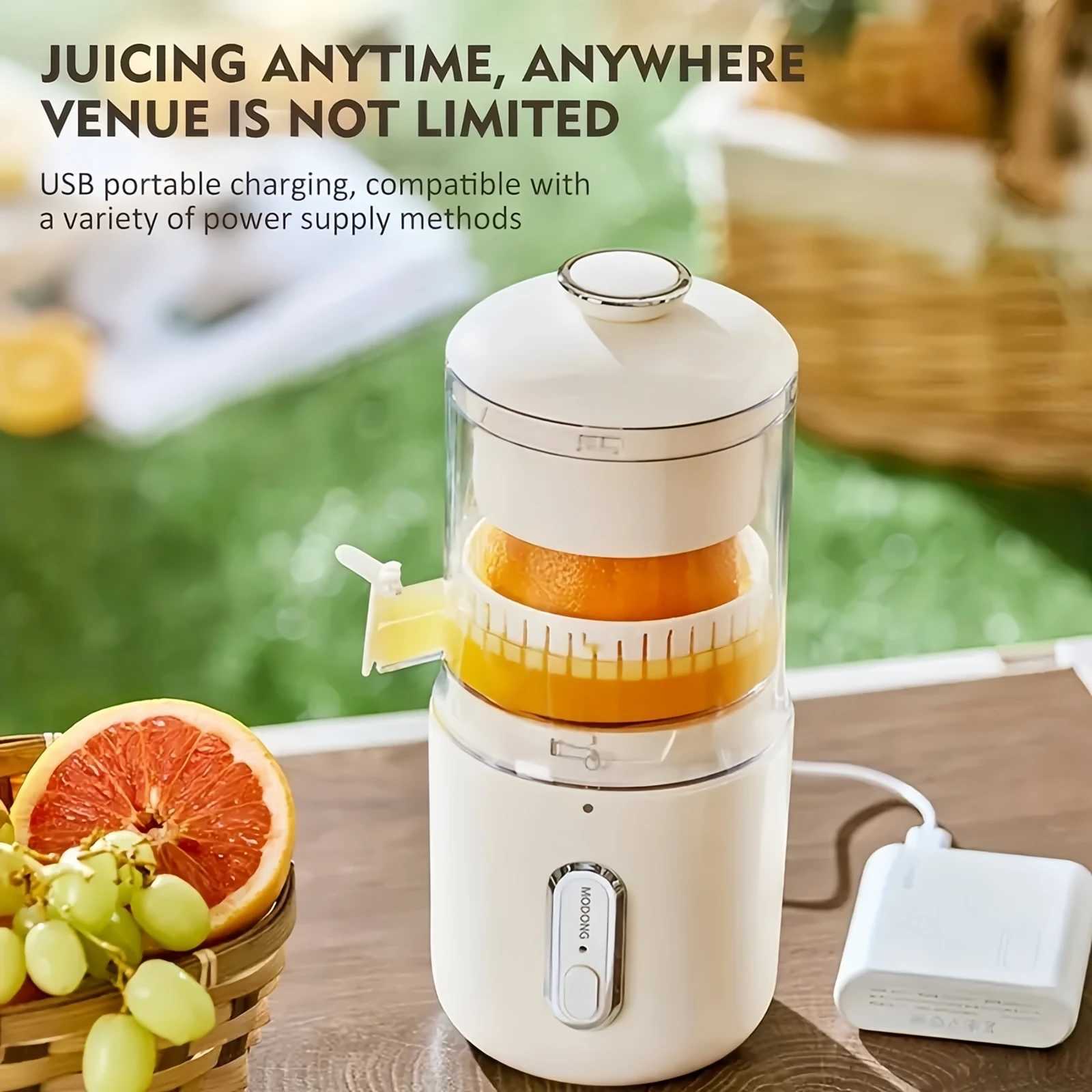 Distributeur de jus électrique sans fil pour usage domestique machine à presser l'orange pratique distributeur de jus à vitesse lente séparateur de jus de chargement USB L2403