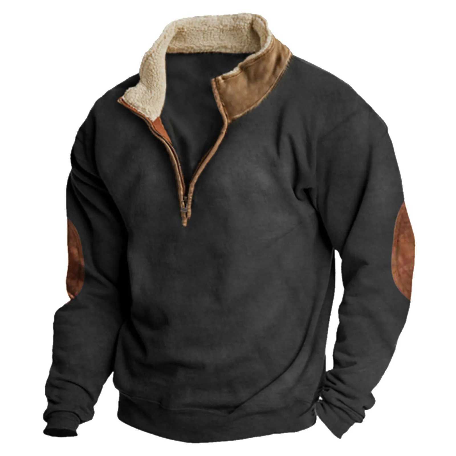 Hoodies voor heren Sweatshirts met opstaande kraag en capuchon Nieuw binnen voor heren Populaire digitale print heren casual wintersweater Pullovers Y2k hoodless trui 24328