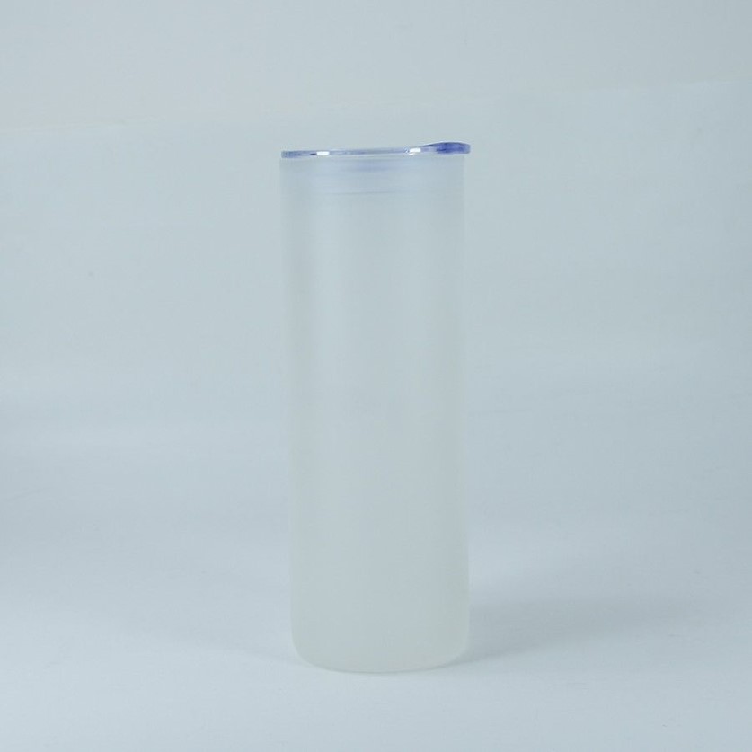 Gobelet en verre à Sublimation de 25oz, tasses en verre dépoli avec couvercle, paille à boire, bouteille d'eau Portable pour l'extérieur, entrepôt américain, B6292y