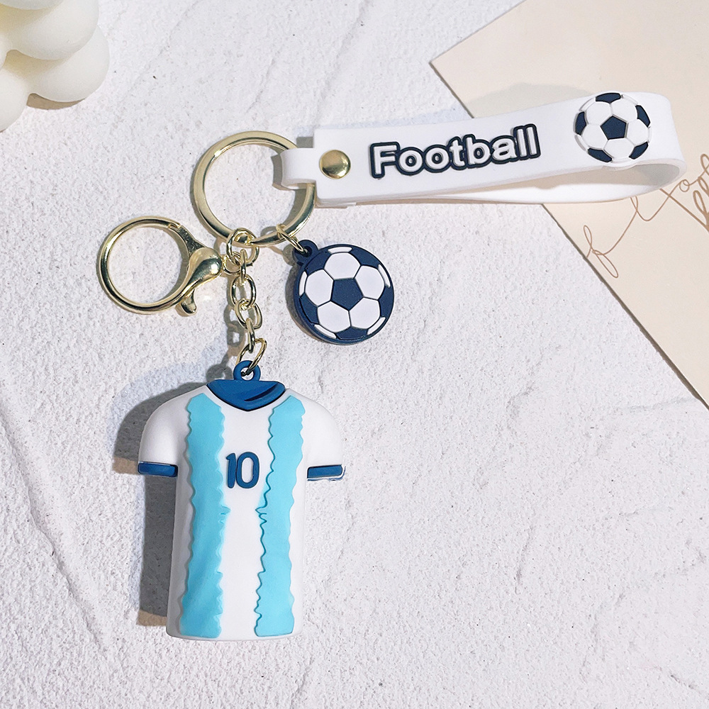 Chaveiro de designer para homens acessórios Copa de futebol estrela camisas figura chaveiro anéis fãs pequeno presente lembrança C Ronaldo Copa do Mundo chaveiro pingente