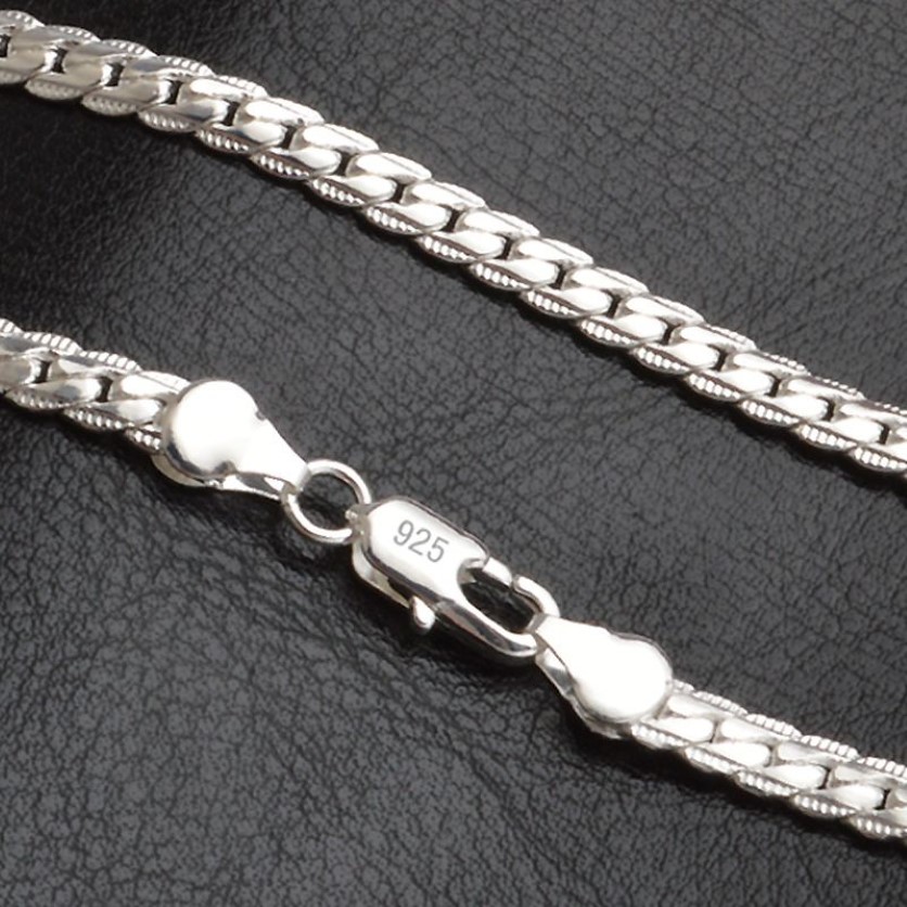 20 Zoll 5MM Trendy Männer 925 Silber Halskette Kette Für Frauen Party Mode Silber Figaro Kette Halskette Junge Accessories2991