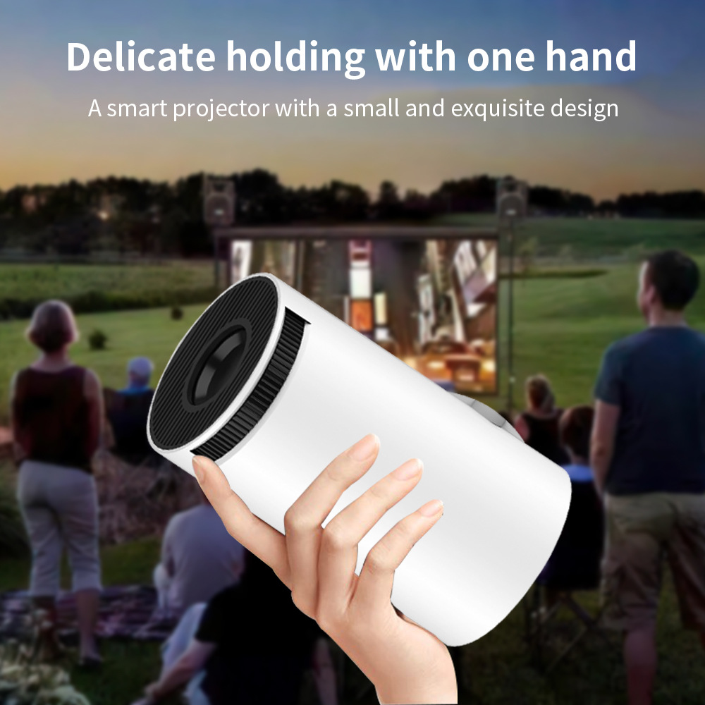 Mini projetor doméstico HY300 com correção automática de keystone Projetor portátil 4K/200 Projetor inteligente com WiFi 2,4/5G, tela BT 5,0,130 polegadas, flip de 180 graus, projetor de vídeo doméstico