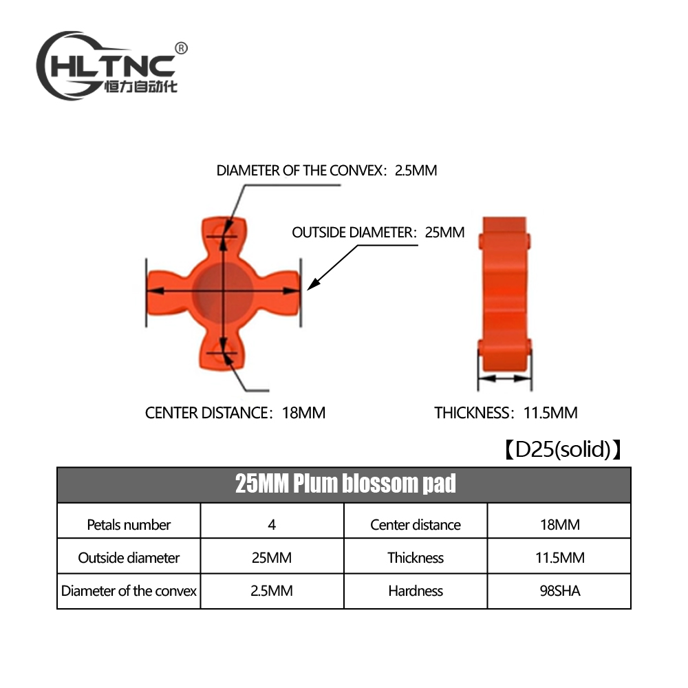 HLTNC D25L30 Accoppiatore a due maschere Accoppiatore Motore flessibile Connettore di accoppiamento flessibile Coppia CNC 4/5/6/6.35/8/10/12/14mm