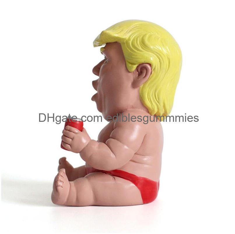 Trump Personality Doll Model Ornament Funny Cartoon Crafts Figuringockor Karaktär Modeller Verklighet Dockor Harts Desktop Decor Home Office Decoration JY0786