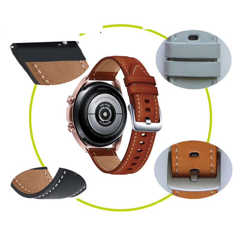 Cinta de couro genuíno de 22 mm para ticwatch pro 3 ultra -gps relógio de pulseira de pulseira para ticwatch pro 2020 3 lte x s2 e2 gtx correia cinto