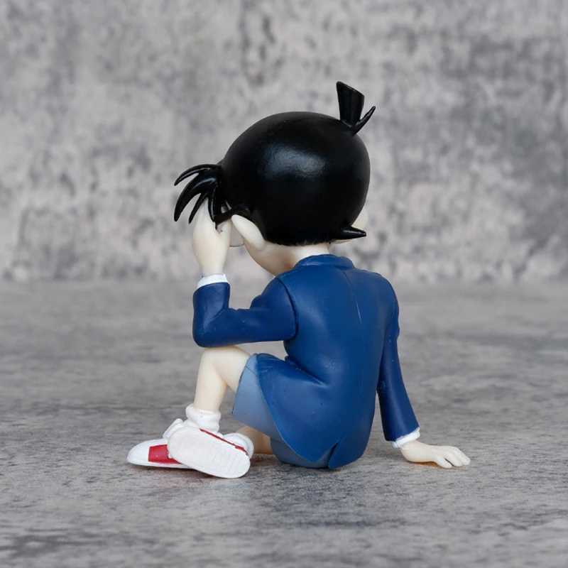 Anime mangá 8cm anime detetive conan figura de ação edogawa conan infância kudou shinichi kawaii boneca pvc modelo colecionável brinquedo presente do miúdo 24329