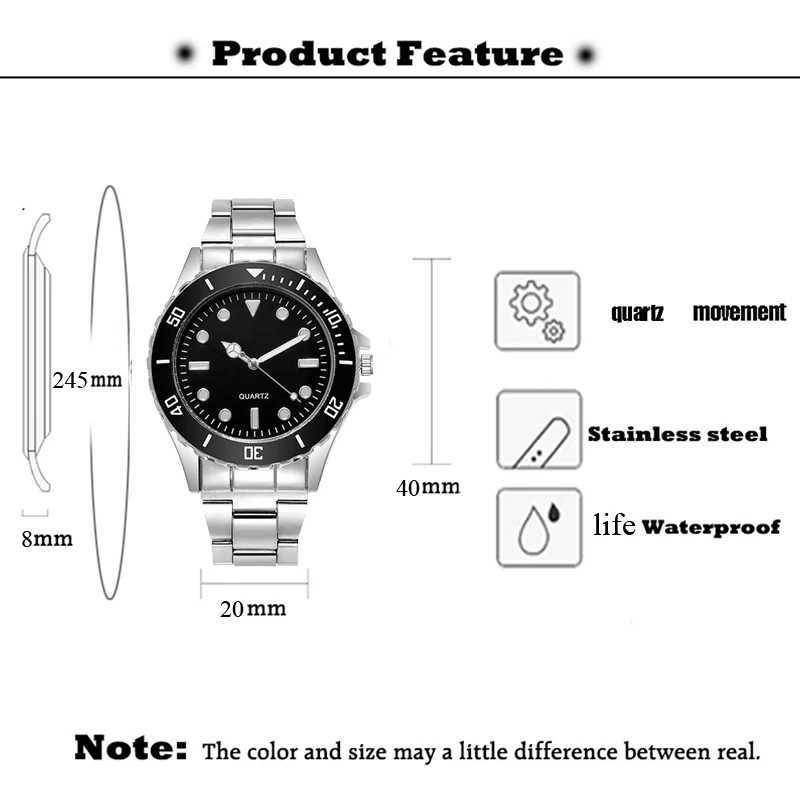 Relógios de pulso 40mm relógio de aço inoxidável de luxo masculino moda quartzo relógio de pulso legal relógios para homem negócios masculino relógio casual 24329