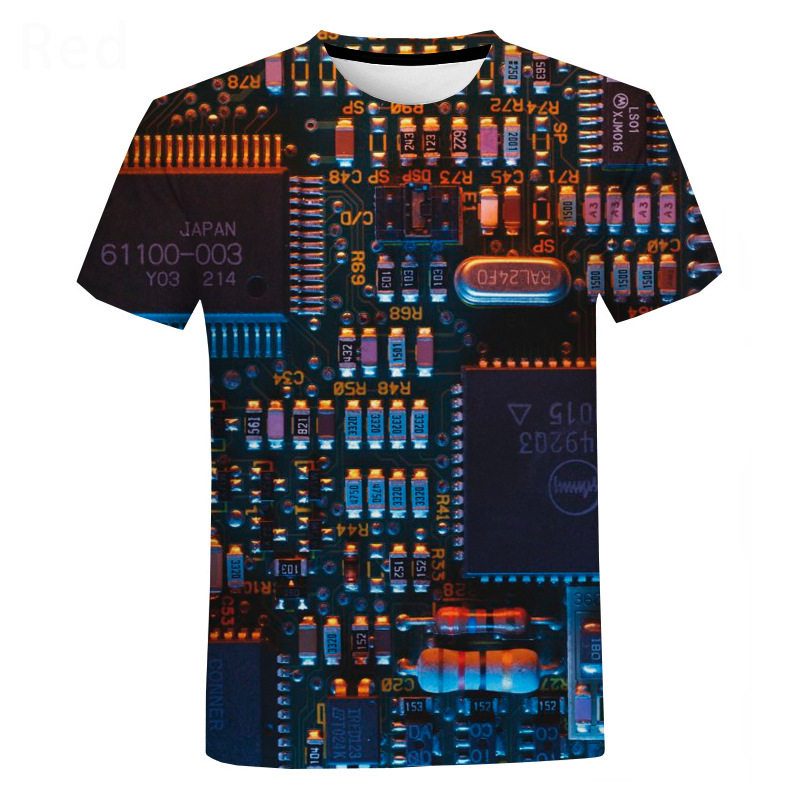 サーキットボードグラフィックシャツ3Dメン用の印刷