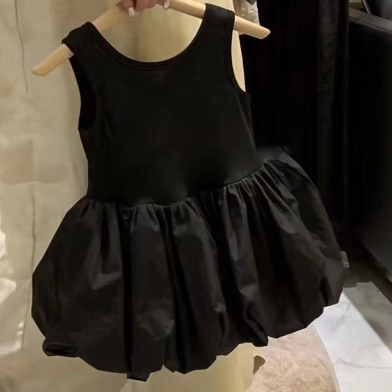 Hot black sleeveless strapless girl Skirt Baby Flower skirt vest Princess skirt fashion simple