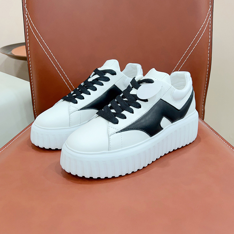 Female Small White Shoes Light Luxury 2024 Autumn New Genuine Leather Material Height Increasing Sneakers Anti-Odor Non-slip Wear Resistant Lovers Shoes