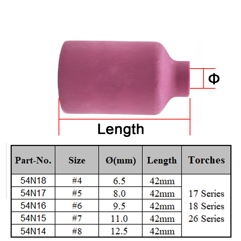 TIG Kaynak Meşale Sarf Malzemeleri 54N18/54N17/54N16/54N15/54N14 Nozul WP17 WP18 WP26 TIG Kaynak Torçu
