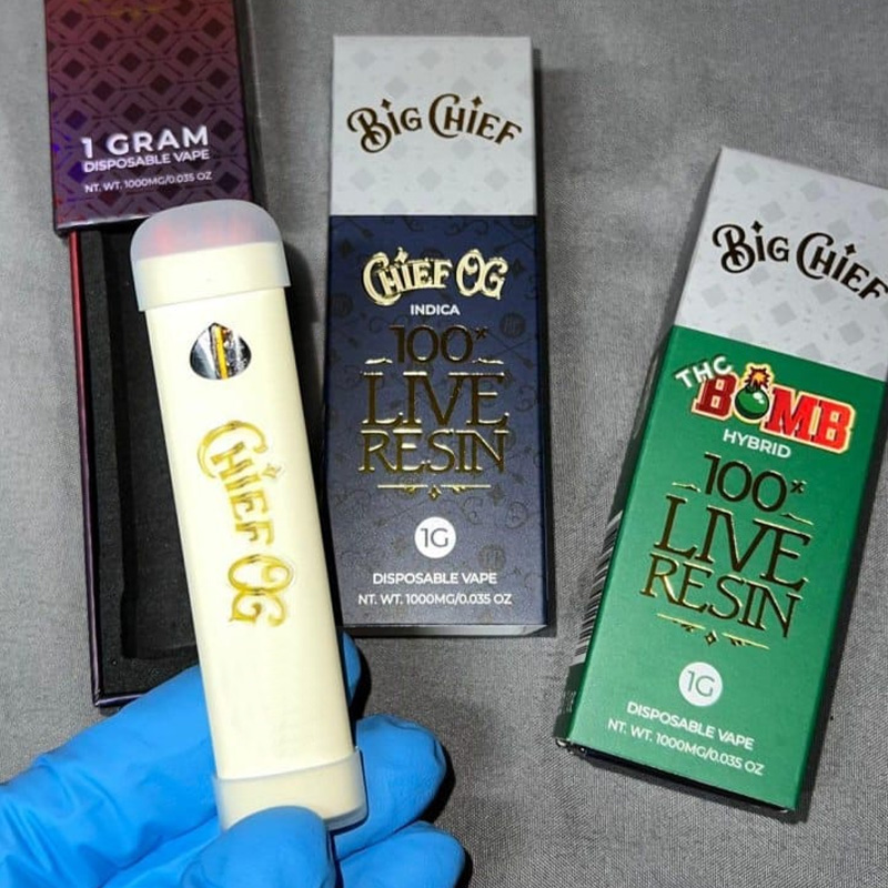 Big Chief Live Resin Carts Zerstäuber Einweg-Vape-Stift 1,0 ml leere Carts Moon Sugar vorheizen Einweg-3G Space Club Dabwoods Runty Packman Pen