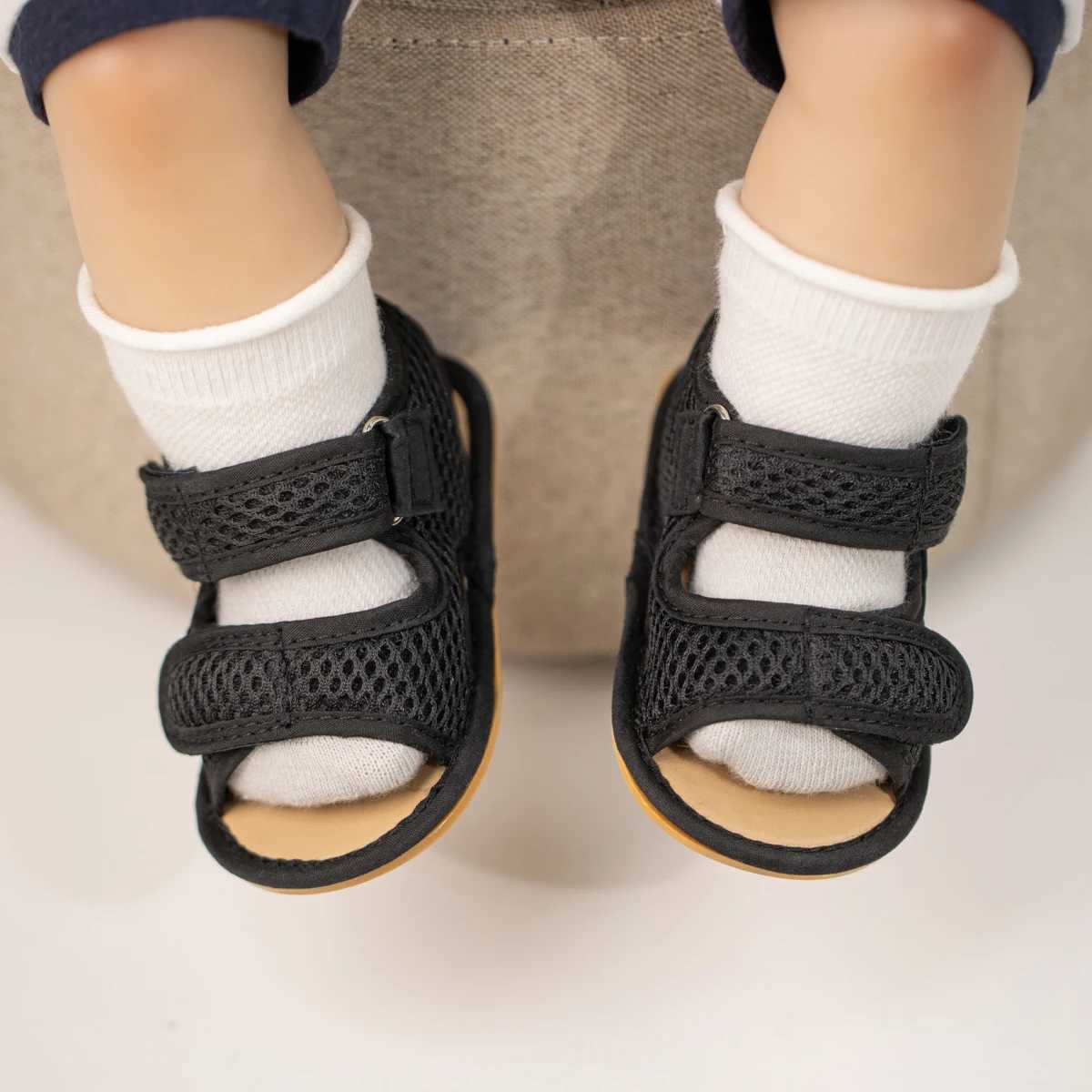 Sandals KIDSUN Baby Sandals Girls Boys Infant Shoes Summer Soft-sole Anti-Slip Rubber Garden Toddler First Walkers Shoes 0-18 Months 240329