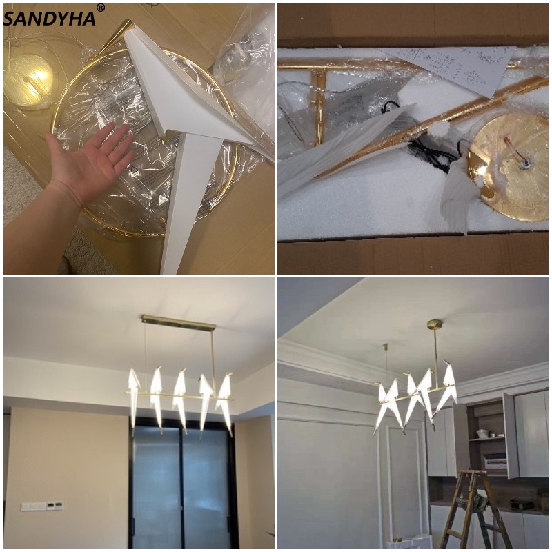 Sandyha Modern Bird Cage Chandelier Luster for Bedroom Living Matsal Restaurang Pendant Lights Home Decor Fixtures Hanglamp