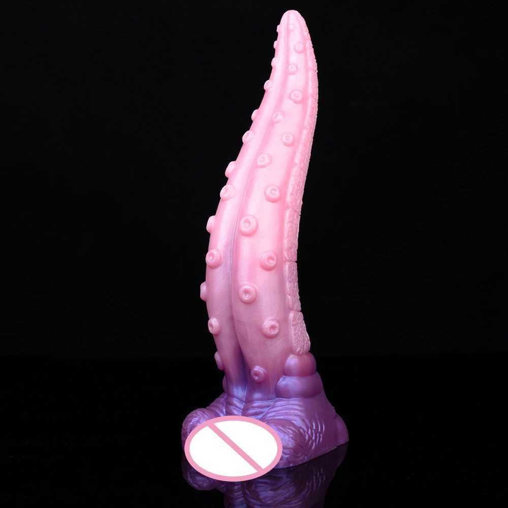 Nxy Dildos Dongs Colorful Alien Tongue Granules Tentacle Dildos for Men and Women Sex Toys Private Swabbing Masturbation Orgasm Stick 240330