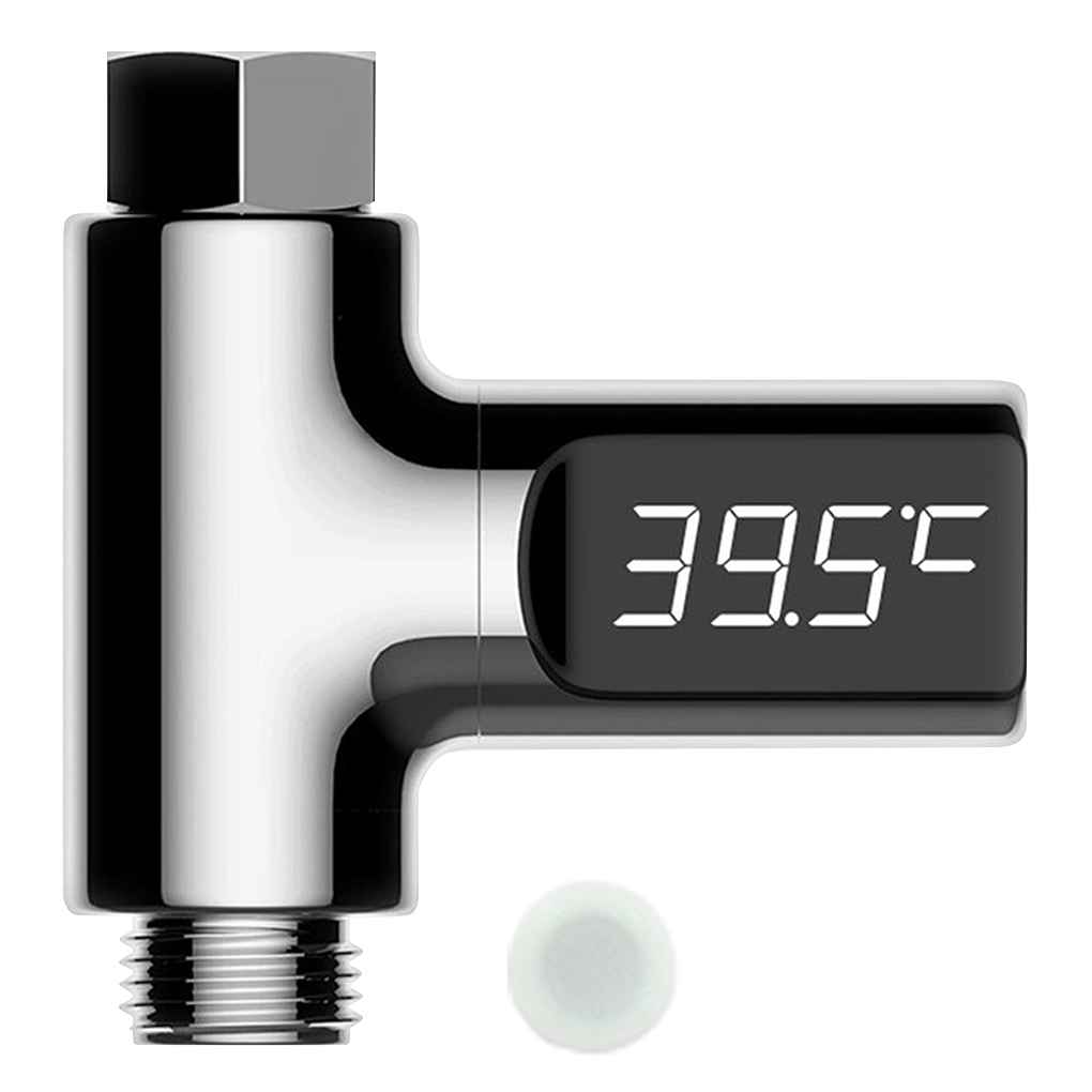 LEDディスプレイウォーターシャワー温度計自己生成電気水温モニターエネルギースマートメーター温度計