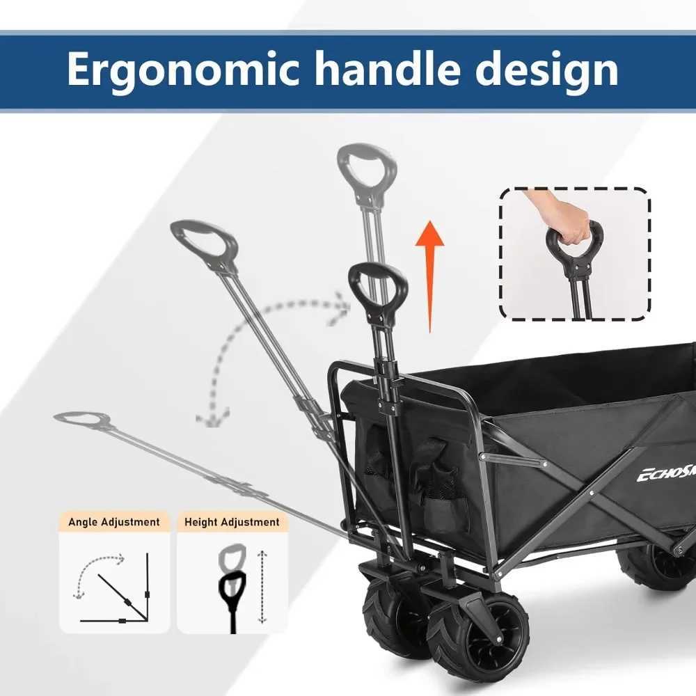 Carrello da giardino mobili da campo Carro pieghevole carichi pesanti con capacità di 350 libbre con carrelli di grandi dimensioni Carrelli rotanti portatili regolabili Carrello da giardino YQ240330