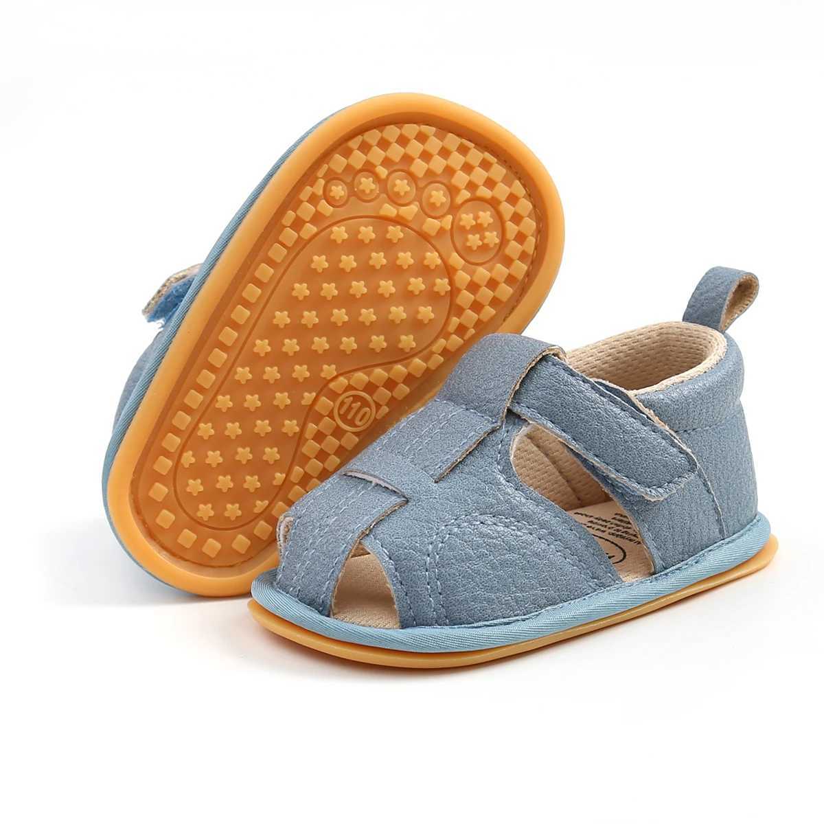 Sandales Été garçons sandales en cuir souple bout fermé enfant en bas âge bébé chaussures garçons filles chaussures de plage Sport infantile enfants sandales 240329