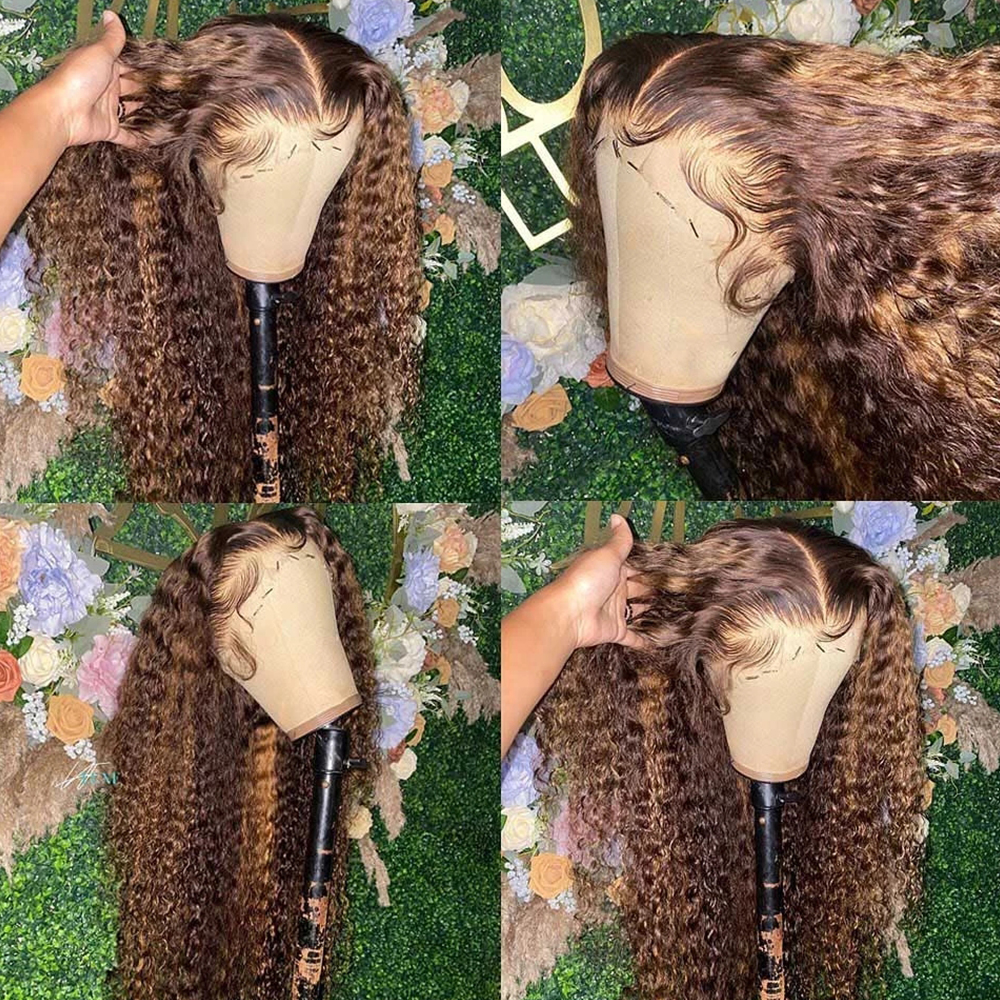 32 34 WIGS DE CABELOS HUMANOS DE CABELO DE ELAÇÃO DE ELAÇÃO Ondas profundas para mulheres 13x4 13x6 HD Deep Curly Lace Frontal PRE CUT WIGS