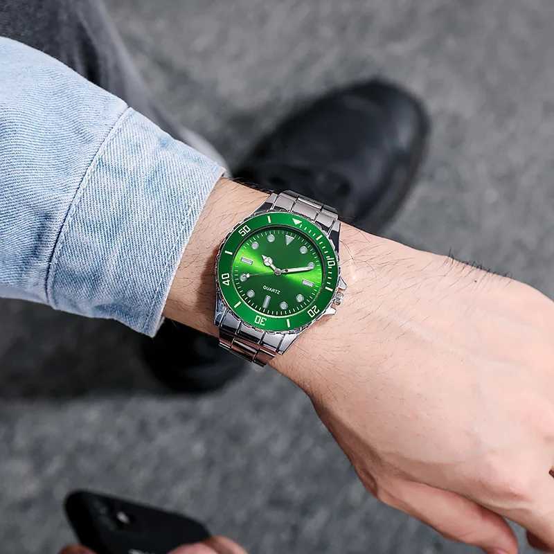 Relógios de pulso 40mm relógio de aço inoxidável de luxo masculino moda quartzo relógio de pulso legal relógios para homem negócios masculino relógio casual 24329