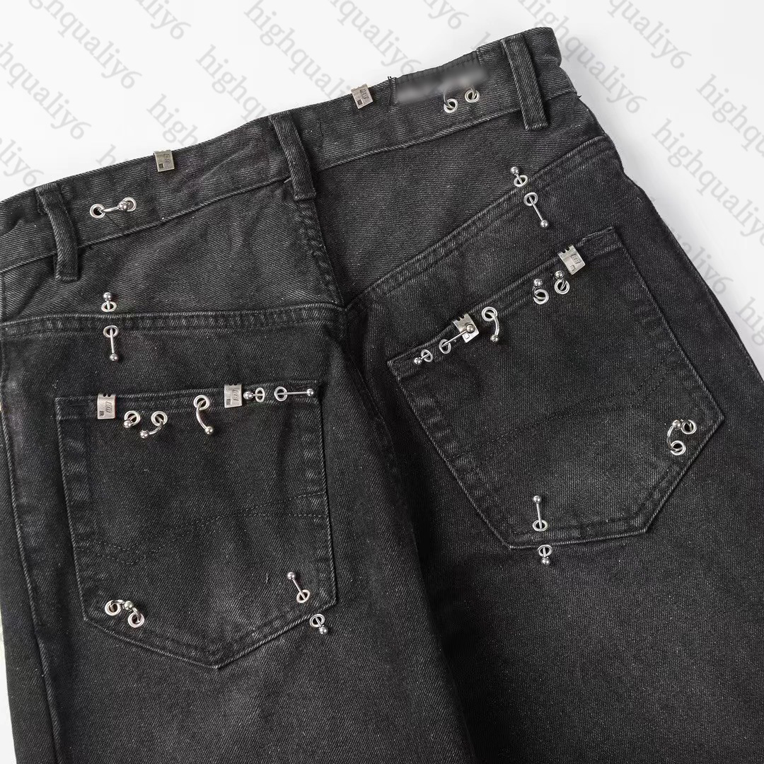 Jeans amples avec tête de Machine à feu, rivets, de haute qualité, célèbres, 24ss, nouveaux pantalons à la mode, livraison gratuite pour hommes et femmes